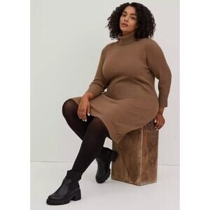 Torrid Turtle Neck Sweater Dress - Luxe Cozy Brown
